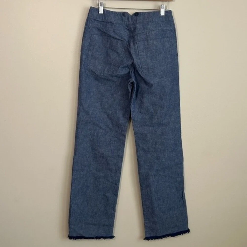 Philosophy Blue Denim High Rise Straight Leg Boho Jeans with Frayed Hem Size 2 - Picture 7 of 7